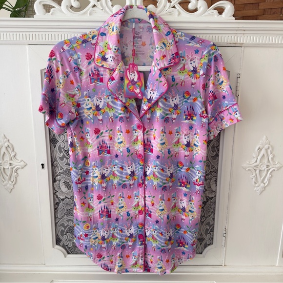 BNWT Posh Peanut x Lisa Frank 
Bunny Ballerinas Shorts Pajama Set - Picture 5 of 14